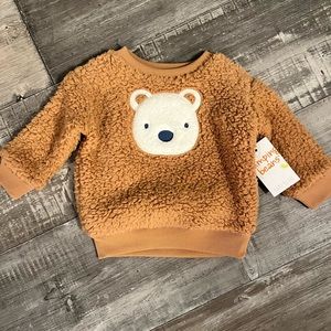 Jumping Beans Newborn Sherpa Crew Neck Top